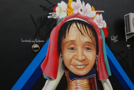 Hill tribe lady - mural, Hlltribe, lady, beauty, wall