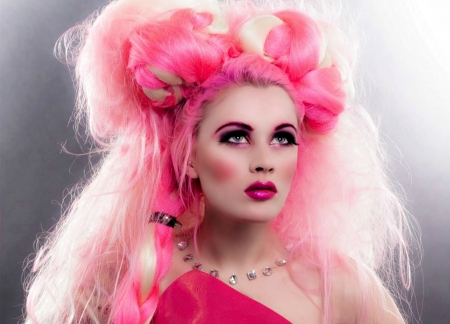 Pink vision - make-up, woman, kelly eden, model, girl, face, pink, jewel