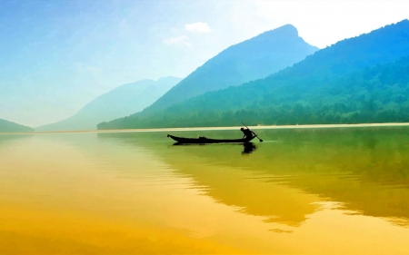 Lake - Lak, mount, nature, fishing