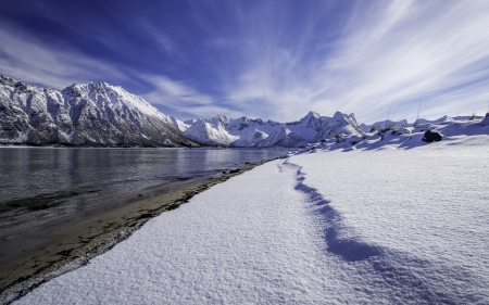 Winter - snow, river, nature, WInter