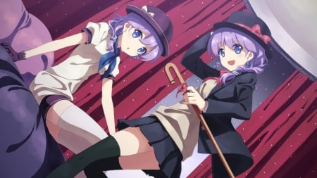 Showtime - Girls, Friends, Show, Purple hair, Anime