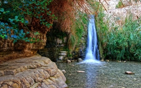 Waterfall - nature, waterfall, rocks, river