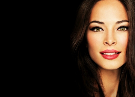 Kristin Kreuk - black, Kristin Kreuk, woman, girl, face, actress