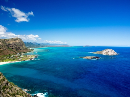 Hawaii - cliff, sky, coastline, beach, sea