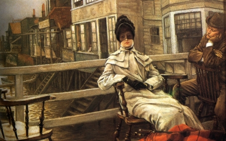 Painting - painting, tissot, art, lady