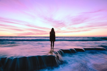 ❤ - girl, water, nature, beach