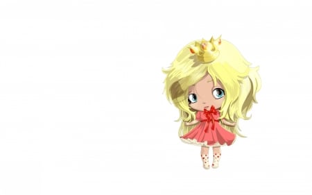 Little princess - yellow, crown, girl, blonde, child, white, red, cute, princess, card