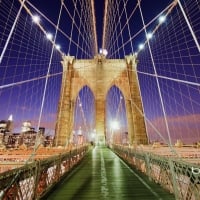 Brooklyn Bridge and Manhattan skyline New York City New York