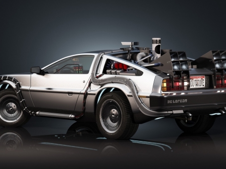 DeLorean - car, Delorean, wheel, future