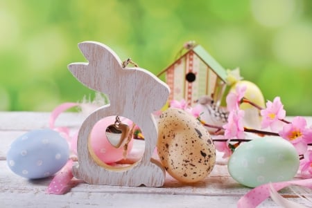 Easter - easter, colorful, happy easter, still life, spring, spring time, easter eggs, holiday, flowers, colors