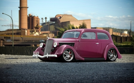 Customized Vintage Jaguar - cars, jaguar, custom, purple