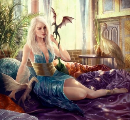 lady - dragon, lady, fantasy, abstract