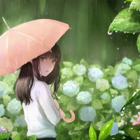 Anime Girl In The Rain