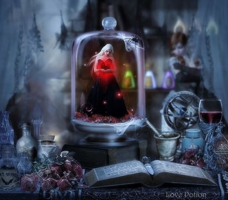 lady in jar - abstract, lady, fantasy, other