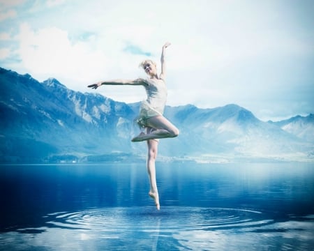 Beauty and Nature - dance, nature, mountain, woman