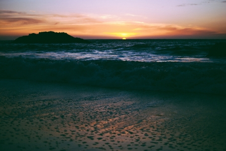 Sunset in California, San Francisco - clouds, water, sea, sky, bay