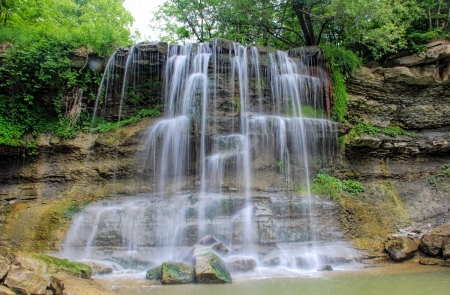 Rock Glen Falls, Ontario, Canada - river, cascades, trees, water