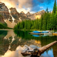 Landscape with mountain and lake