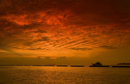 Beautiful Sky - orange, ocean, nature, clouds