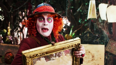 Alice Through the Looking Glass (2016) - actor, Johnny Depp, man, Alice Through the Looking Glass, fantasy, funny, movie, face, madhatter, disney