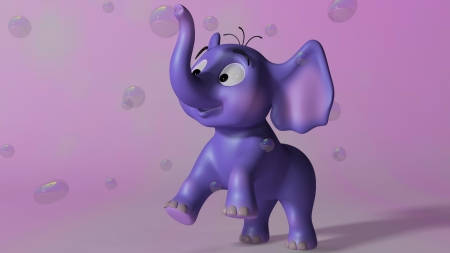 Bubbles hunter - bubbles hunter, purple, child, animal, pink, cute, supercigale, elephant