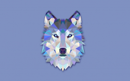 Wolf - head, minimalism, melanie collins, animal, blue, wolf, vector, art