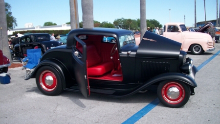 32-34 Ford - Hotrod, Red Interior, Black, Classic