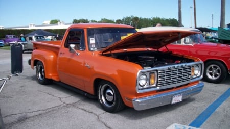 Dodge Truck - orange, mopar, stepside, custom