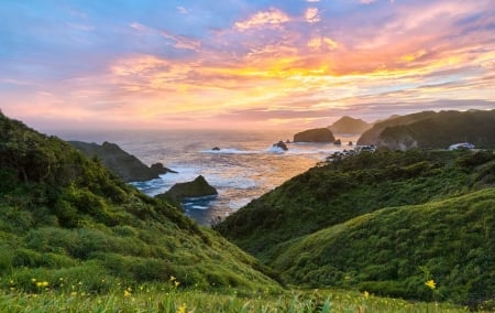 Beautiful Scenery - nature, sky, mountain, sea