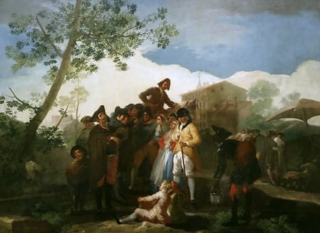 The blind guitarist - pictura, people, francisco de goya, the blind guitarist, art