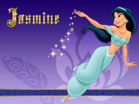 Jasmine - princess, purple, jasmine, girl, blue, disney, fantasy