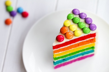 Rainbow Cake - cake, happy birthday, candles, colors, birthday