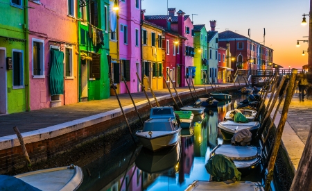 Simply Beautiful - italy, boats, venice, sunset, italia, grand canal, splendor, colors, sea