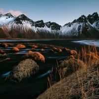 First Rays of the Sun Over Mountains