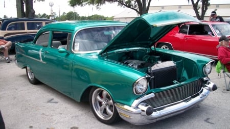 55 Bel Air - bowtie, classic, gm, green