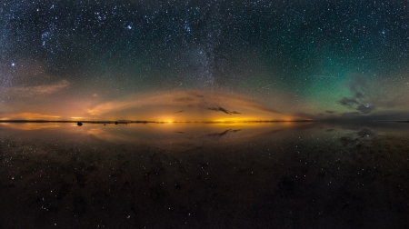 Starry sky over the sea