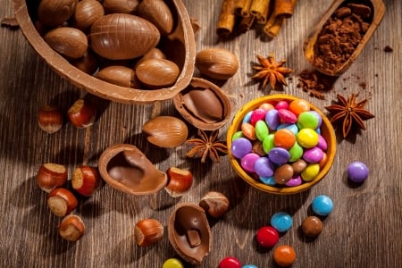 Chocolate - easter, happy easter, colorful, easter eggs, holiday, chocolate, spring, sweets