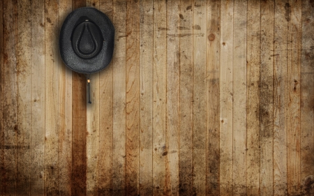 Hat - hat, black, texture, wood