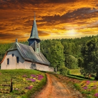 Peacefull Church Scenery