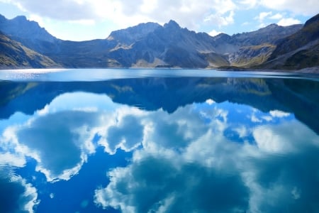 Luner Lake - sky, lake, alpine, water, mountains, mirroring, nature, reflection, clouds