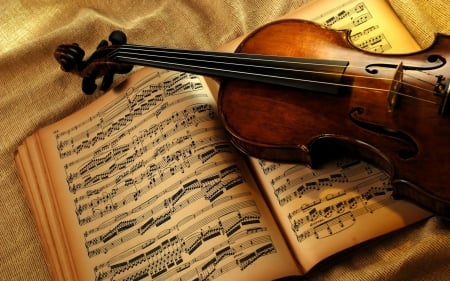 Still Life - music, still life, notes, violin