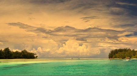 Wonderful  View - clouds, lake, ocean, nature