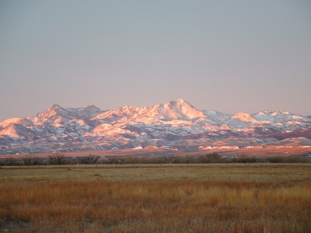 sunrise mountain range - wyoming, range, mountain, wheatland