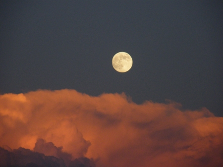 full moon above the storm clouds - this, right, time, just