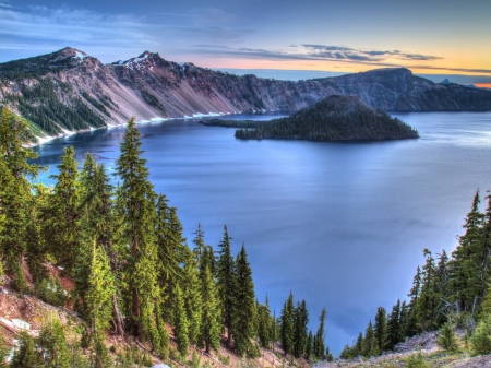 Lake Mountains - trees, nature, lake, forest, mountains