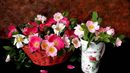 Still Life - mug, basket, flower, colors