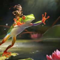 Riding a frog