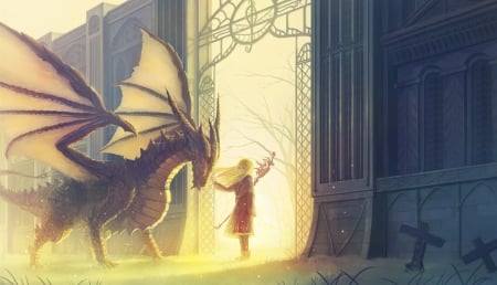 Welcome! - feel nasitaki, dragon, anime, luminos, girl, gates, manga