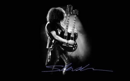 Slash - black and white, guitarist, hard rock, guns n  roses