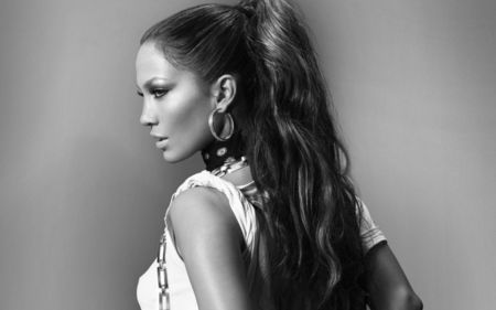 Jennifer Lopez - dancer, singer, fashion designer, black and white, j lo, actress